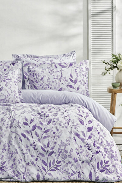 İQON طقم غطاء لحاف مرن فردي - SULUBOYA LILA