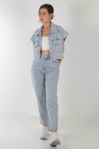 Mckanzie 1001 Ön Arka Serpme Taşlı Pantolon