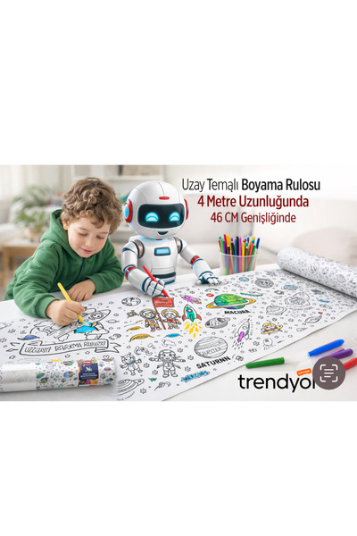 Erzi Boyama Kitabı Rulo Dev boy 4 metre Uzay Macerası