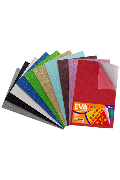 ALPJOY 50X70 Eva Sheet Glitter Adhesive Mixed Color 10 Pack