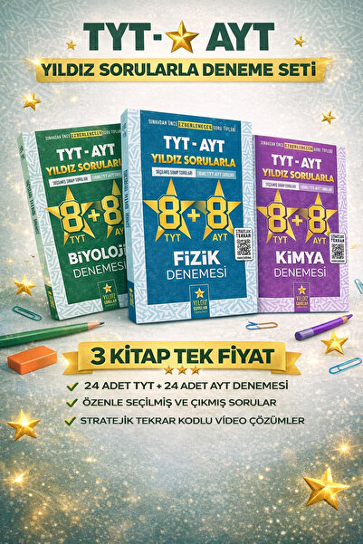3D Yayınları Yıldızlı Sorular Tyt - Ayt Fizik Deneme, Tyt - Ayt Kimya Deneme,...