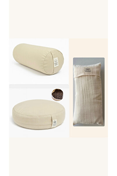 SUNYOGA Pernă de meditație și bolster umplute cu coajă de hrișcă - Set de per...