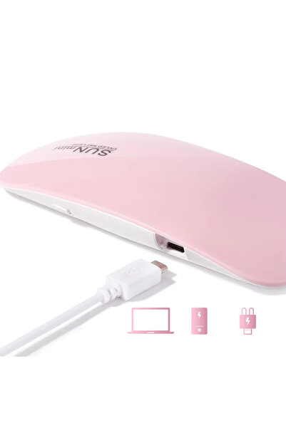 Choice مصباح أظافر صغير يعمل بمنفذ USB، لون وردي، مزود بإضاءة LED فوق بنفسجية...