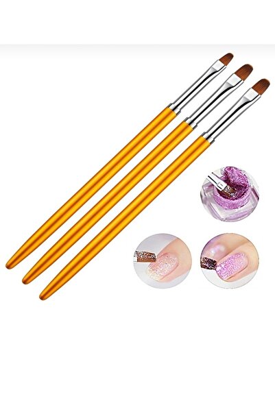QNAİL PROFESSİONAL 3'lu Protez Tırnak Jel Fırçası Uv Gel Fırça
