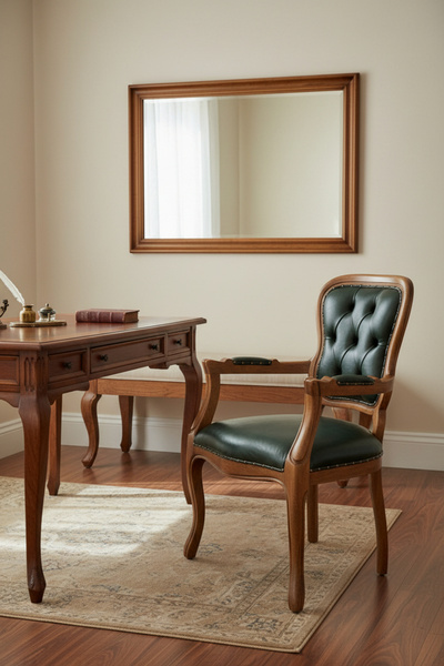 KleinHaus Furniture Bourbon Lükens Ayaklı Klasik Berjer, Çalışma Sandalyesi