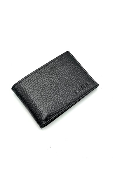 SAFİR Hakiki Deri Siyah Şefaf Bölmeli Kartlık Yatay DERİ