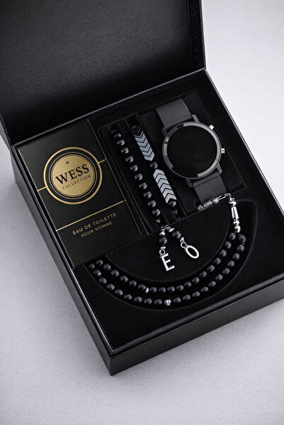 wesscollection Erkek Kol Saati Parfüm Tesbih ve Bileklik Seti