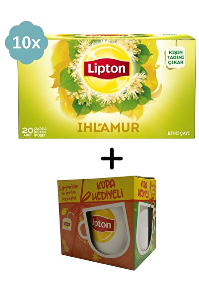Lipton Ihlamur Bardak Bitki ve Meyve Çayı x 10 Adet + Hediye Kupa