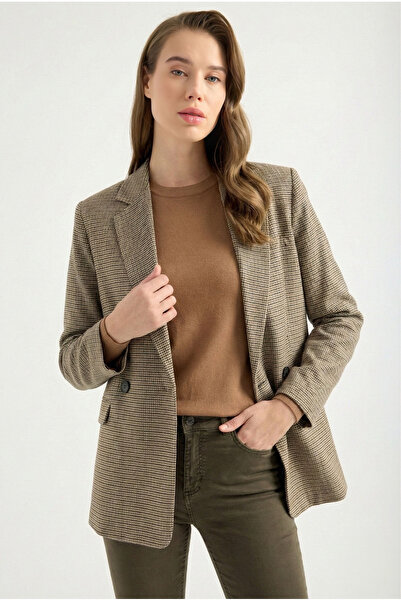 Masha Kate Yünlü Kazayağı Blazer Ceket