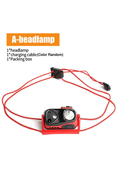 Choice مصباح أمامي محمول أحمر اللون مزود بمستشعر، مصباح يدوي صغير قابل لإعادة...