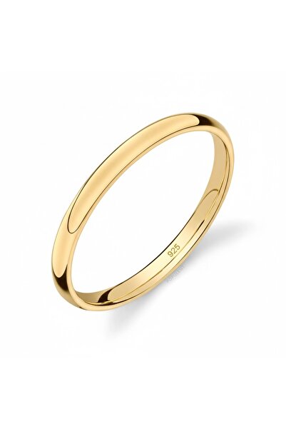 deren gümüş 3mm Bombeli Parlak Gümüş Alyans 14ayar Altın Renk Unisex Model