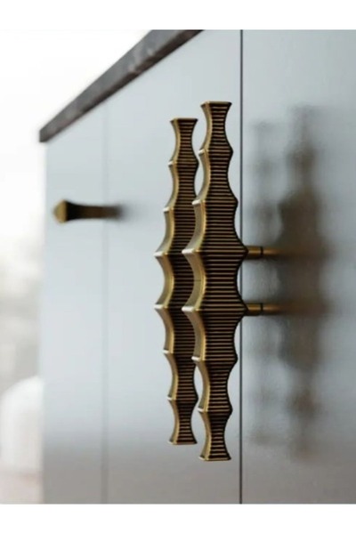 Taşkın Aksesuar Μεταλλική λαβή Γοργόνας Χρυσή 32mm Κάλυμμα ντουλαπιού Μοντέρν...