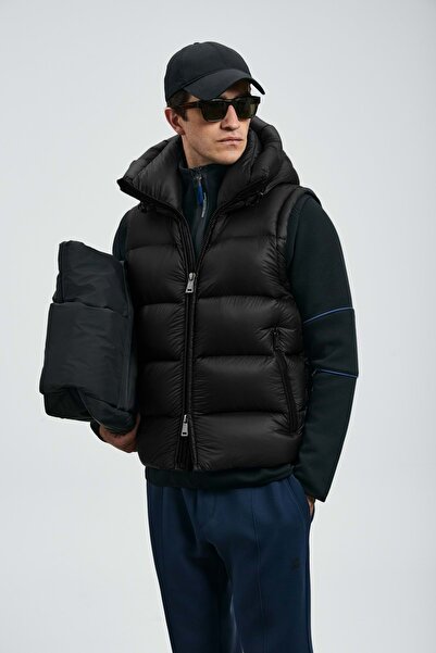 Lufian 112130030 Moses Goose down Men's Vest Black