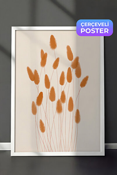 Postifull Akvarelne trske u uokvirenoj slici, beli okvir i poster, zidna slik...