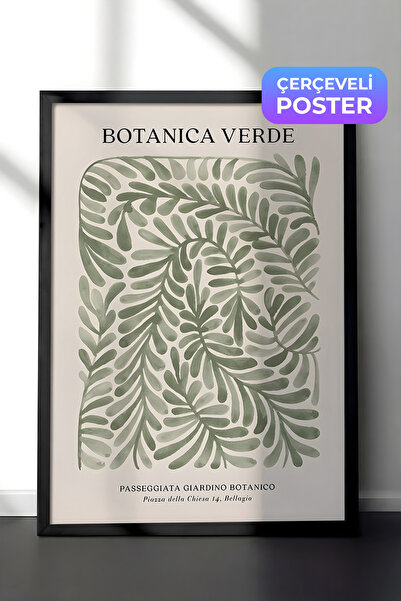Postifull Siyah Çerçeveli Tablo, Poster ve Çerçeve Seti, Botanica Verde Comfo...