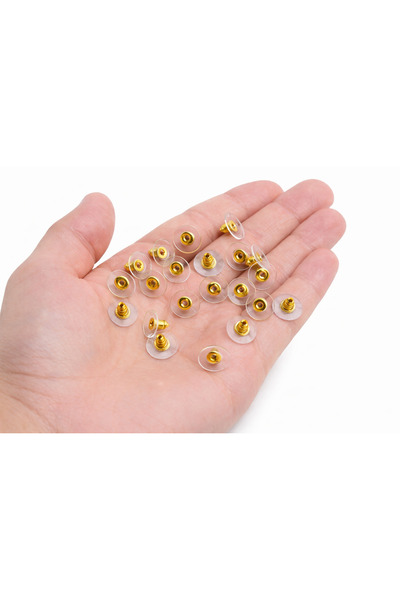 FlowerAksesuar 50 Adet - Küpe Arkalığı, Küpe Tıpası, Küpe Tutacağı, Küpe Pist...