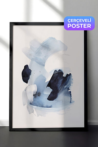 Postifull Slika u crnom okviru, set postera i okvira, serija akvarela Blues C...