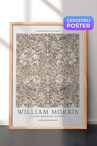 Postifull Ahşap Çerçeveli Tablo, William Morris - African Marigold Comfort Se...