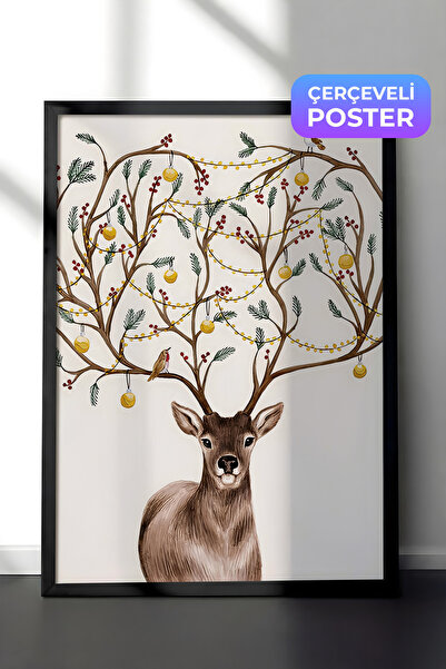 Postifull Slika u crnom okviru, novogodišnji poster, novogodišnja dekoracija,...