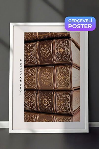 Postifull Čarobne knjige, uokvirena slika, beli okvir i poster, horizontalna ...