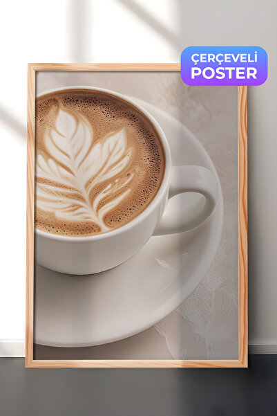 Postifull Caffe Latte uokvirena slika, drveni okvir i poster, vertikalna zidn...