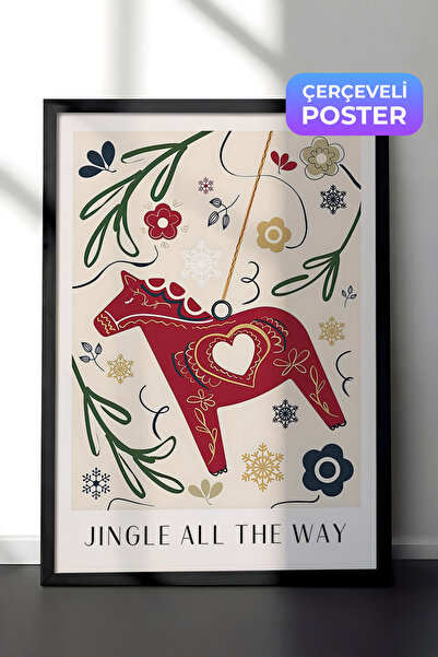 Postifull Slika u crnom okviru, novogodišnji poster, novogodišnja dekoracija,...