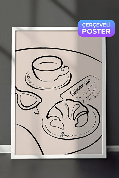 Postifull Slika uokvirena sa francuskim doručkom, beli okvir i poster, zidna ...