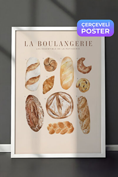 Postifull Pictură înrămată La Boulangerie No1, cadru alb și poster, pictură m...