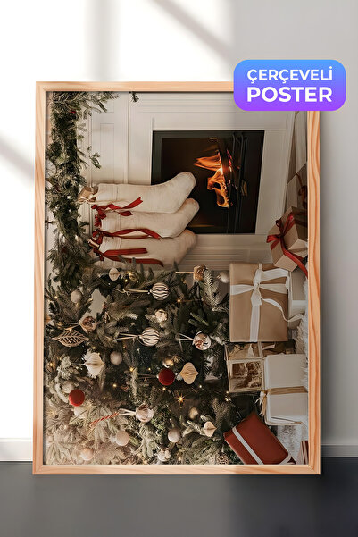 Postifull Slika u drvenom okviru, novogodišnji poster, novogodišnja dekoracij...