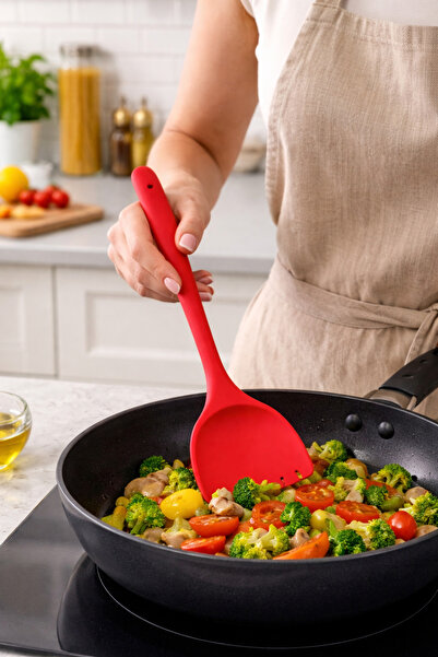 Single (1 Piece) Hard Silicone Heat Resistant Fireproof Non-Stick Spatula