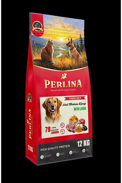 Perlina Yetişkin Köpek Maması, Orta ve Büyük Irk, Kuzu Etli, 12 kg