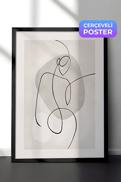 Postifull Siyah Çerçeveli Tablo, Poster ve Çerçeve Seti, Artful Lines Comfort...