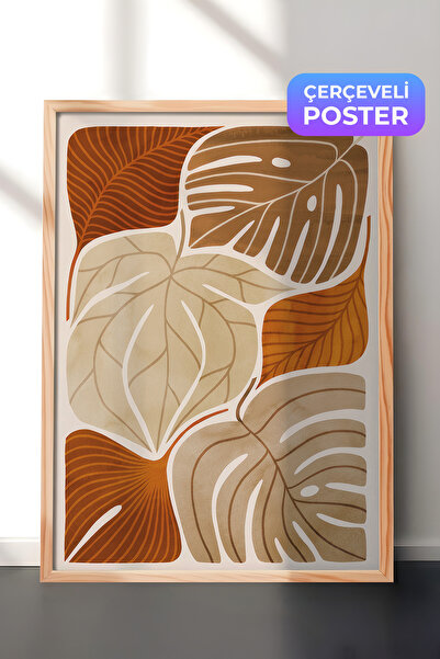 Postifull Slika uokvirena toplim lišćem, drveni okvir i poster, vertikalna zi...