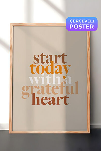 Postifull Slika u ramu "Zahvalno srce", drveni okvir i poster, zidna slika se...