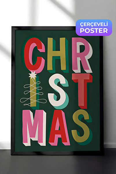 Postifull Slika u crnom okviru, novogodišnji poster, novogodišnja dekoracija,...