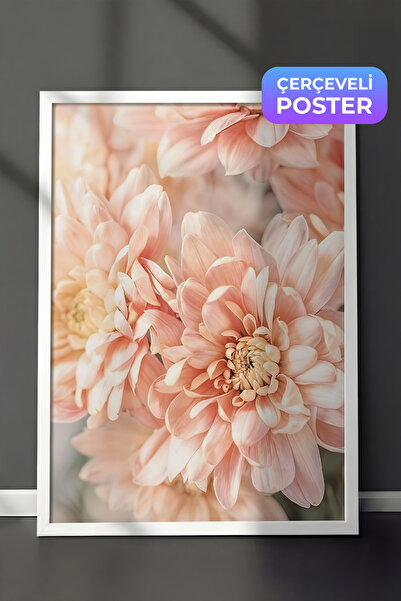 Postifull Pastelne dalije u uokvirenoj slici, beli okvir i poster, zidna slik...