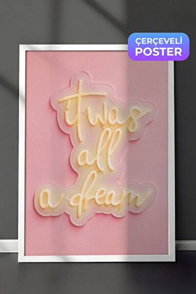 Postifull It Was All a Dream Картина в рамці, біла рамка і постер, настінна к...