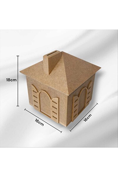 Home Ahşap- boyanabilir- ev Şeklinde Kumbara