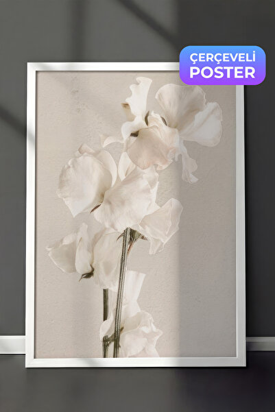 Postifull In Full Bloom Çerçeveli Tablo, Beyaz Çerçeve ve Poster, Dikey Duvar...