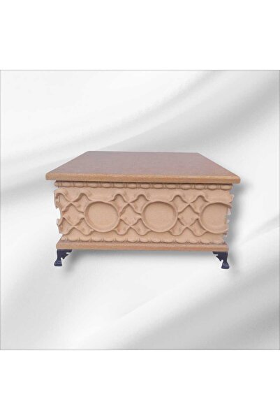 SEKAY AHŞAP Ahşap- Ham Mdf- Desenli-takı-makyaj-aksesuar-çok Amaçlı- Ayaklı K...