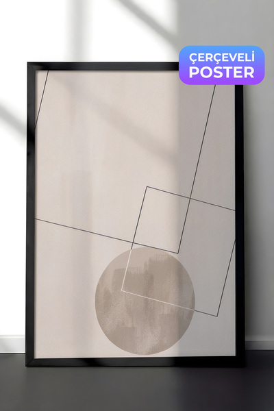 Postifull Graphic Shapes No5 Çerçeveli Tablo, Siyah Çerçeve ve Poster, Duvar ...