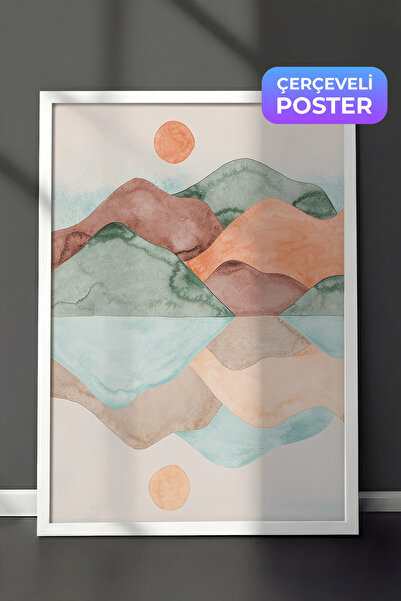 Postifull Slika u akvarelu sa odrazom, uokvirena, vertikalna zidna slika, ser...