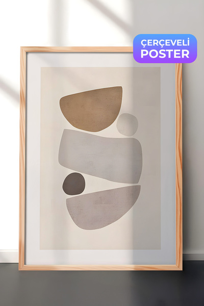 Postifull Ahşap Çerçeveli Tablo, Poster ve Çerçeve Seti, Harmonic Comfort Ser...