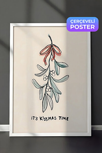 Postifull Slika u belom okviru, božićni poster, božićna dekoracija, vreme je ...