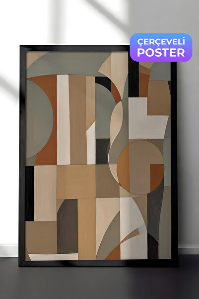 Postifull Crna uokvirena slika, set postera i okvira, oslikani oblici No1 Com...