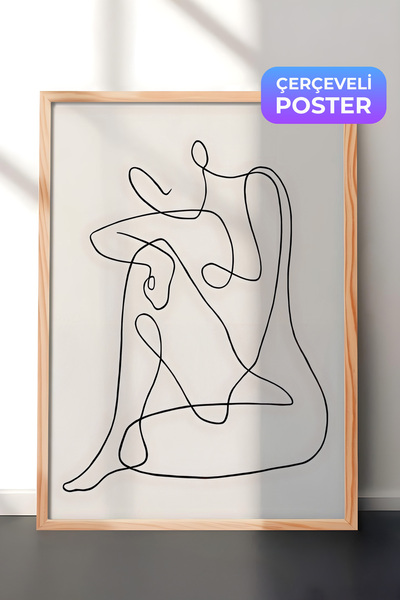 Postifull Slika u drvenom okviru, set postera i okvira, jednolinijska umetnos...