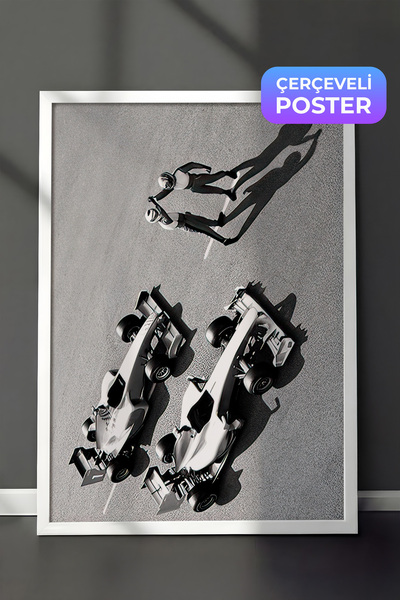Postifull Slikana slika u ramu za pobedu u trci, beli okvir i poster, horizon...