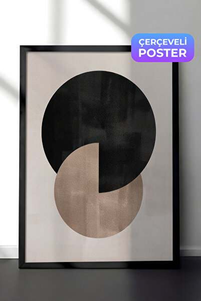 Postifull Berlin Shapes No2 Çerçeveli Tablo, Siyah Çerçeve ve Poster, Duvar T...