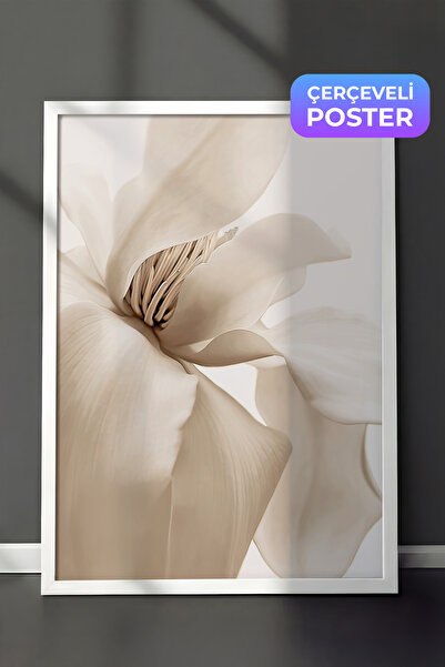 Postifull Bež magnolija novogodišnja slika, beli okvir i poster, zidna slika ...