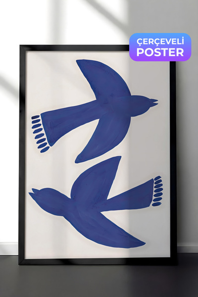 Postifull Slika u crnom okviru, set postera i okvira, serija Bluebirds Fly Co...
